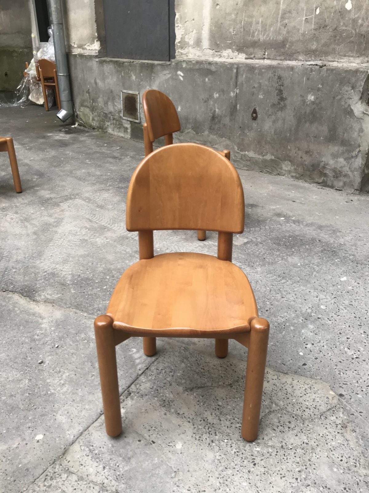 Set of 4 pinewood chairs, Rainer Daumiller, Hirsthals, Denmark, mid century