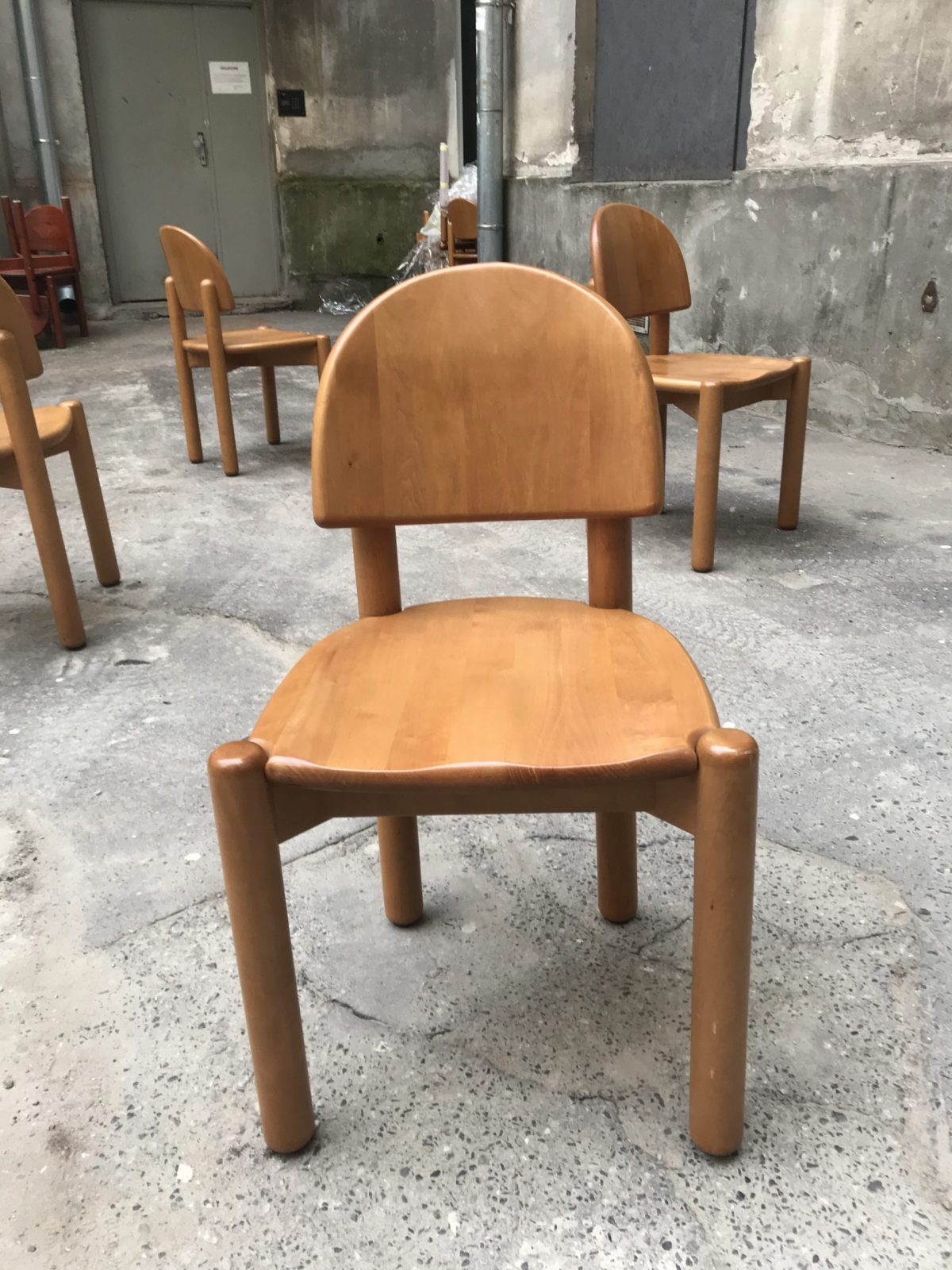 Set of 4 pinewood chairs, Rainer Daumiller, Hirsthals, Denmark, mid century