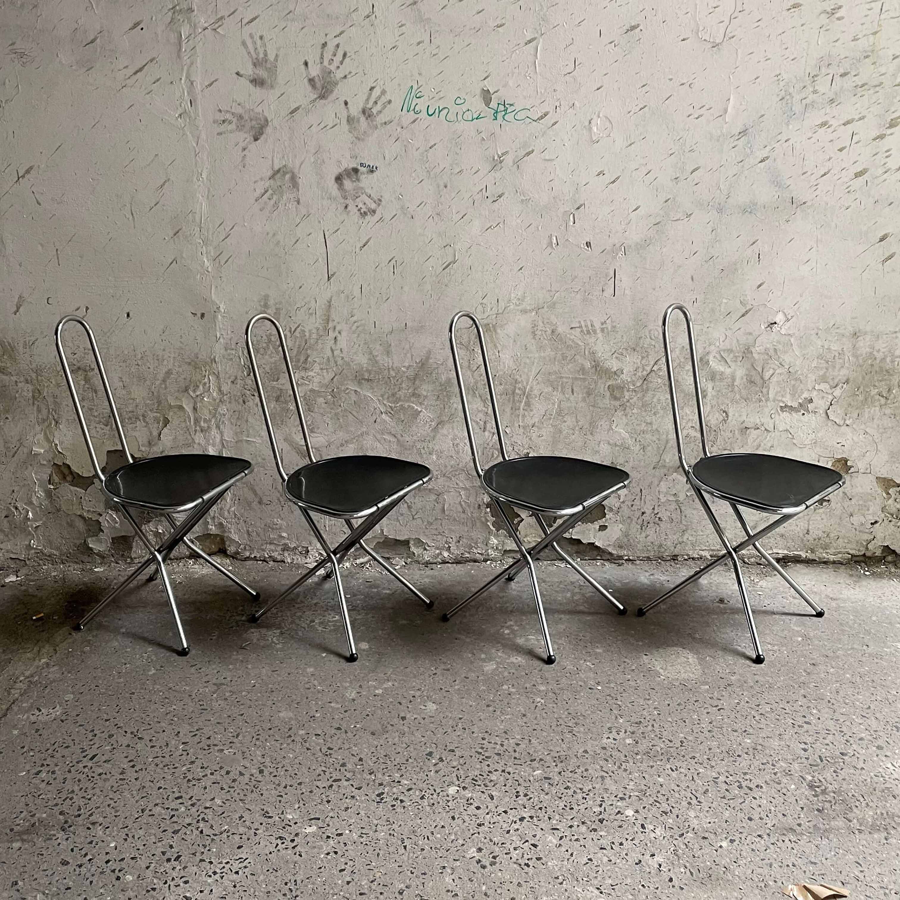 niels-gammelgaard-ikea-folding-chairs vintage warszawa krzeslarz chrome plastic