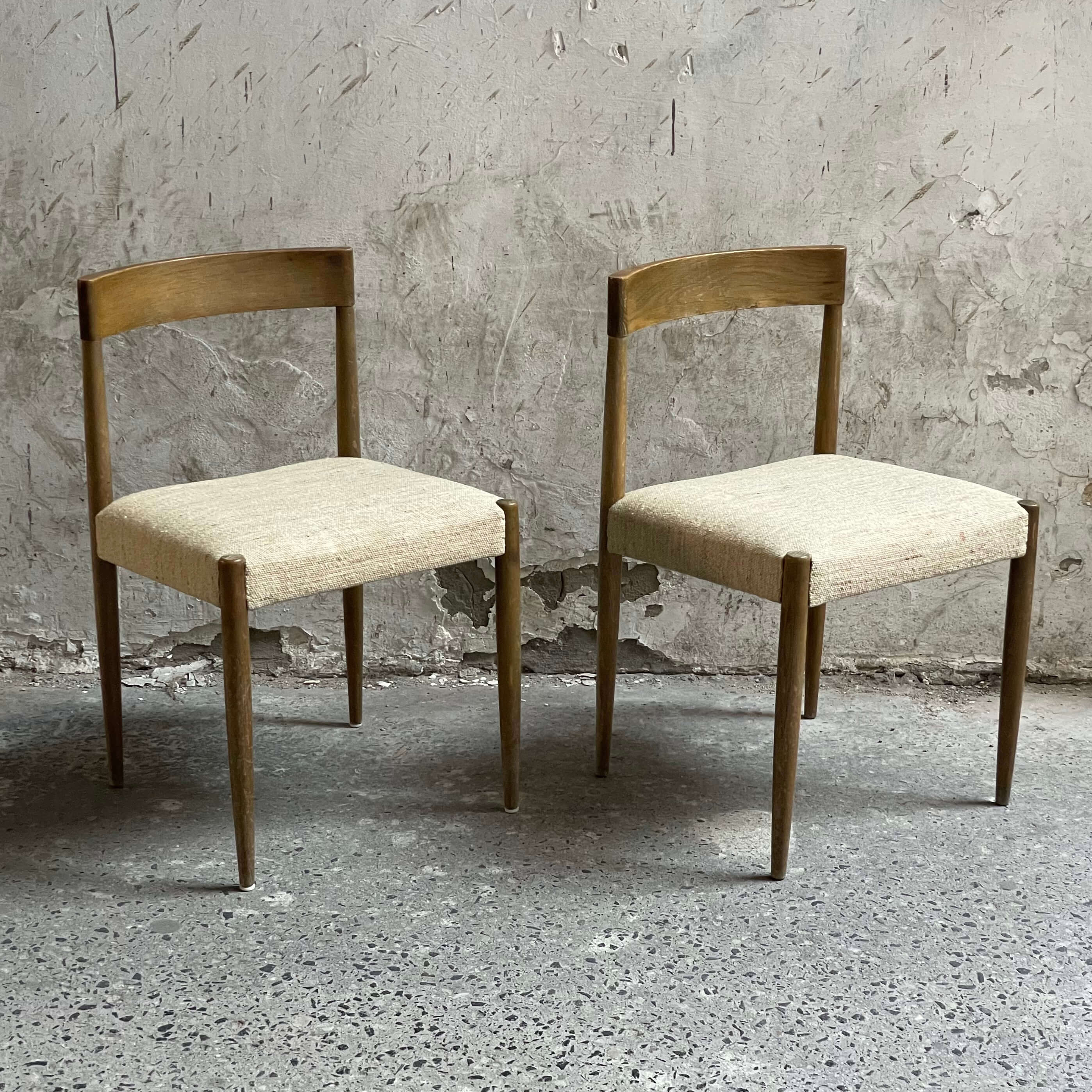 Lubke chairs wood textile vintage german design dining