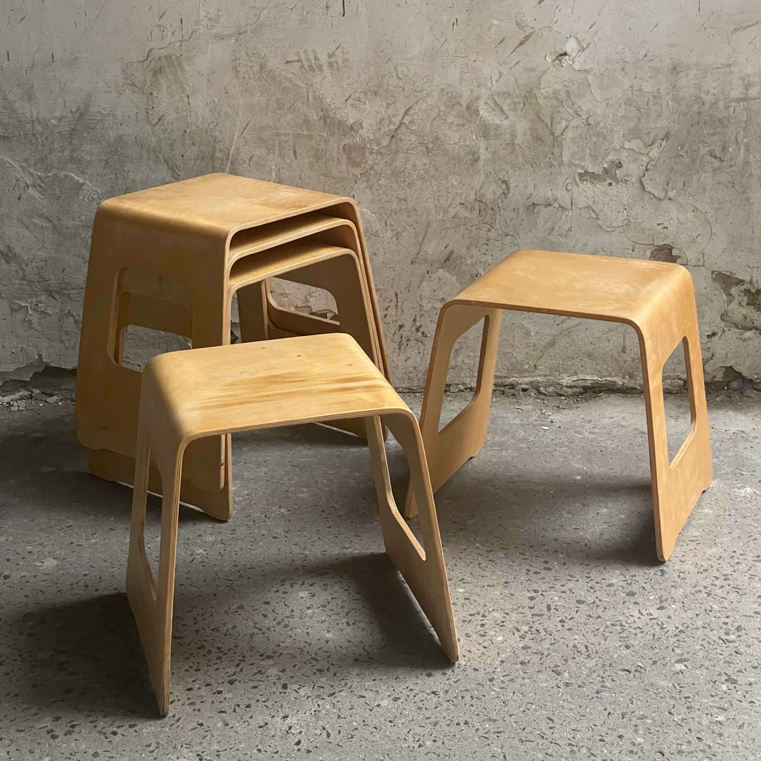 IKEA BENJAMIN VINTAGE LISA NORINDER SCANDINAVIAN PLYWOOD STOOL CLOSEUP