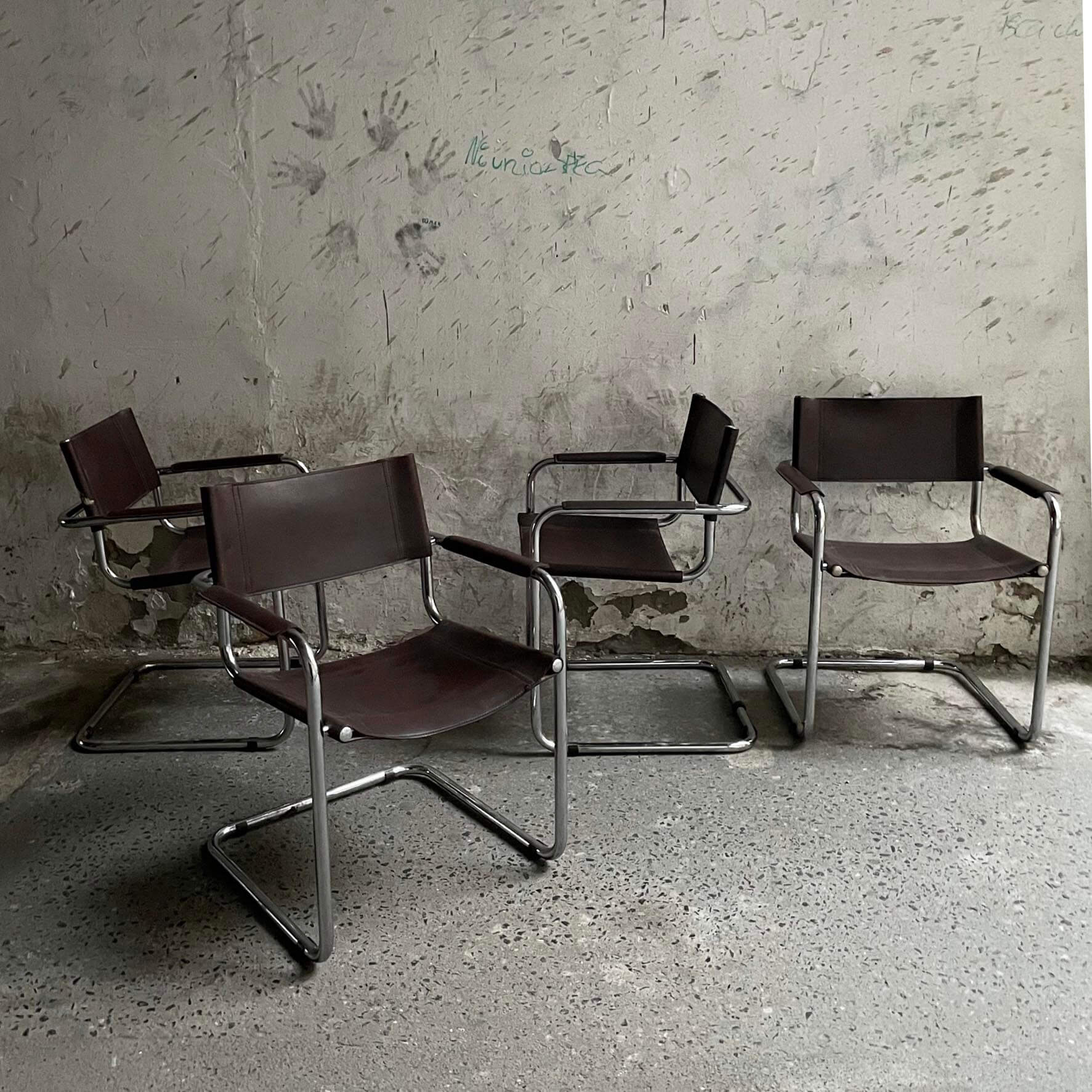 mart stam s24 chair natural brown leather