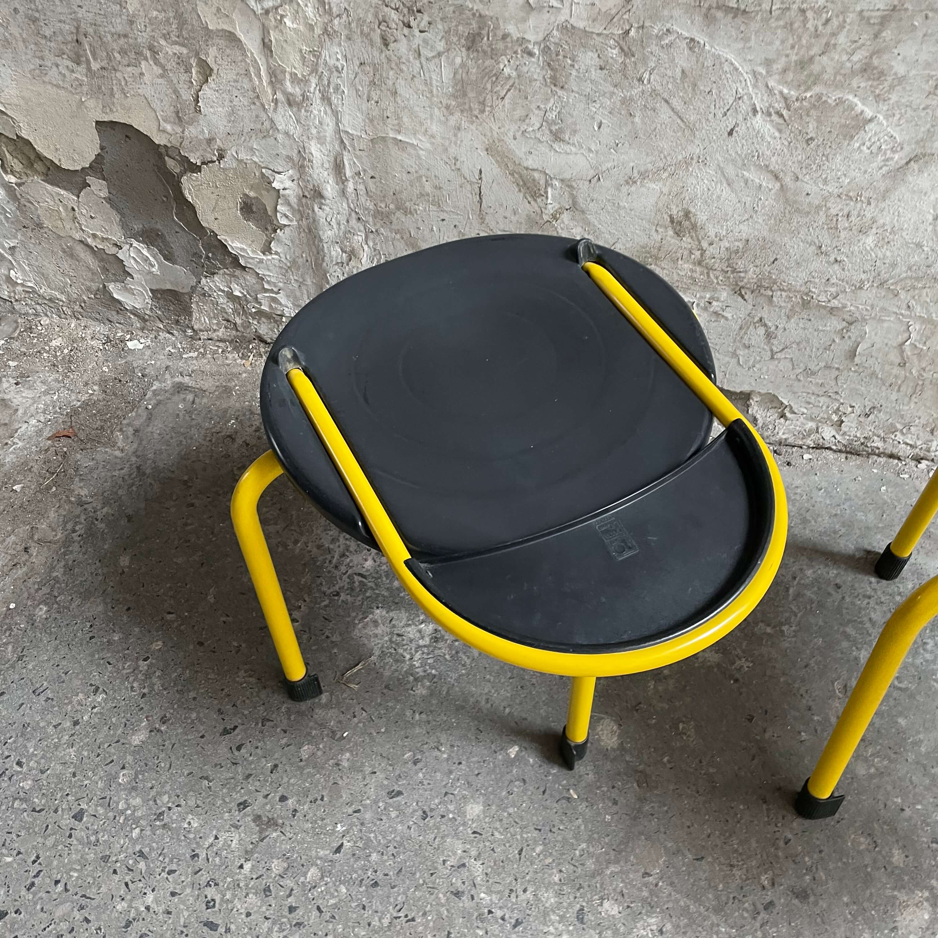 80s Paolo Orlandini & Roberto Lucci ‘clark ck3’ folding chair for Lamm vintage warszawa krzeslarz black yellow