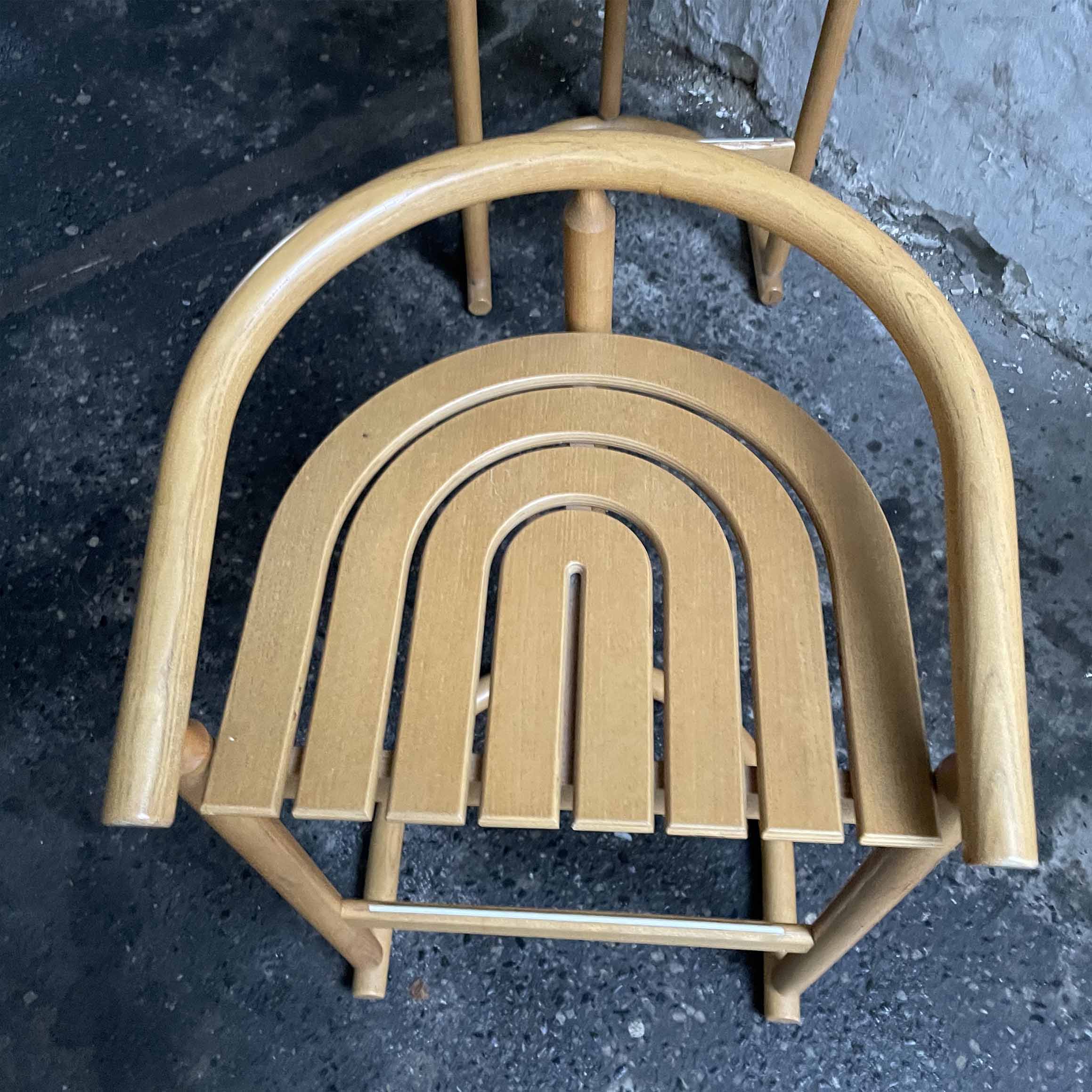 Bentwood Chairs by Allmilmö, Germany, 1980, mid century bar stools vintage warszawa krzeslarz detail