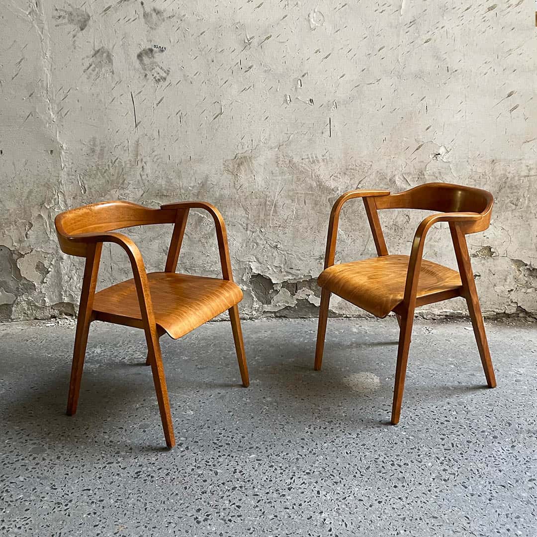 fotel b-591 Marian Sigmund Fabryka mebli giętych klasyk vintage krzesło dwie sztuki