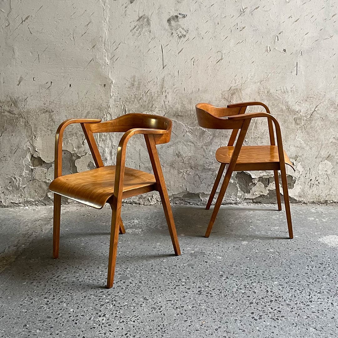 fotel gięty prl jasienica b-591 Marian Sigmund Fabryka mebli giętych klasyk vintage krzesło