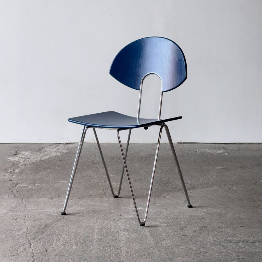 Krzesło Mikado 1800, projekt Walter Leeman, Kusch+Co, lata 90., niebieskie