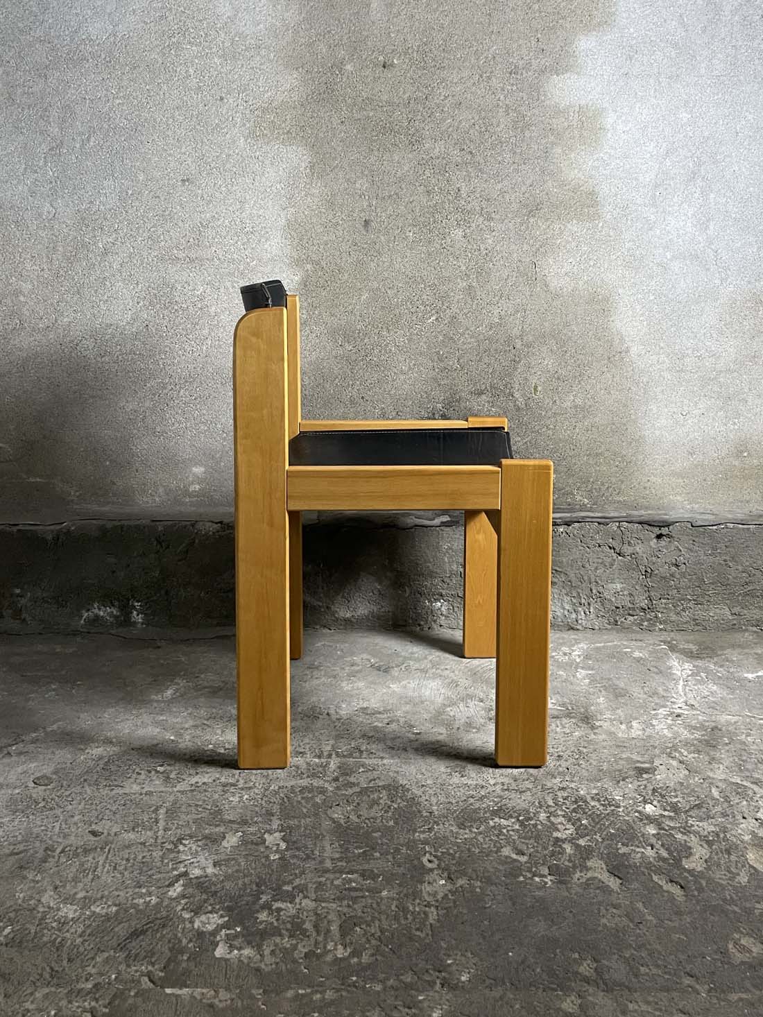 krzesło Ibisco Włochy skórzane bok