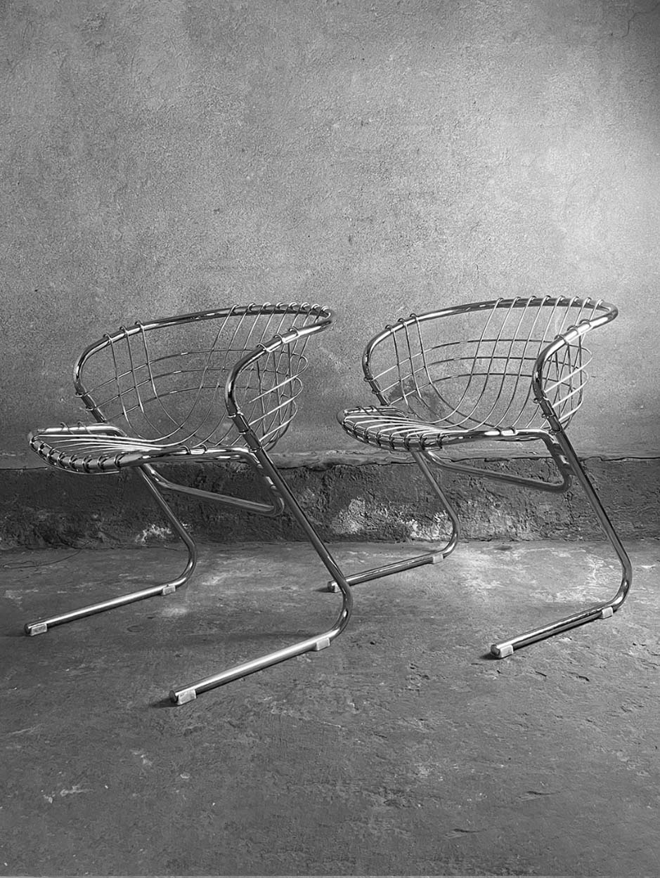 krzesła Flynn, proj. Gastone Rinaldi, Włochy, 4 sztuki