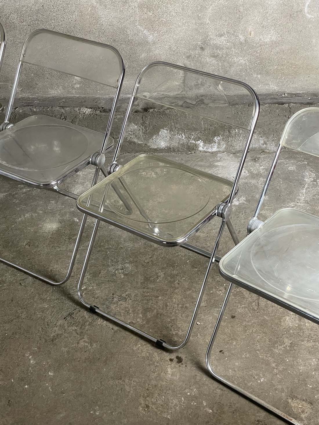 castelli plia chair folding vintage Giancarlo Piretti krzeslarz plexi