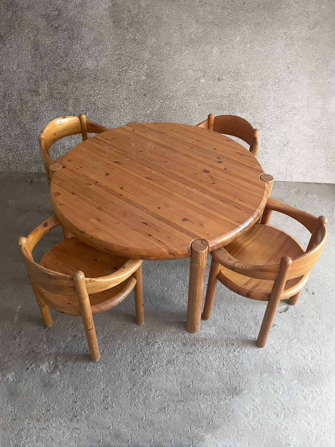 stół Rainer DAumiller vintage sosnowy okrągły krzeslarz 3