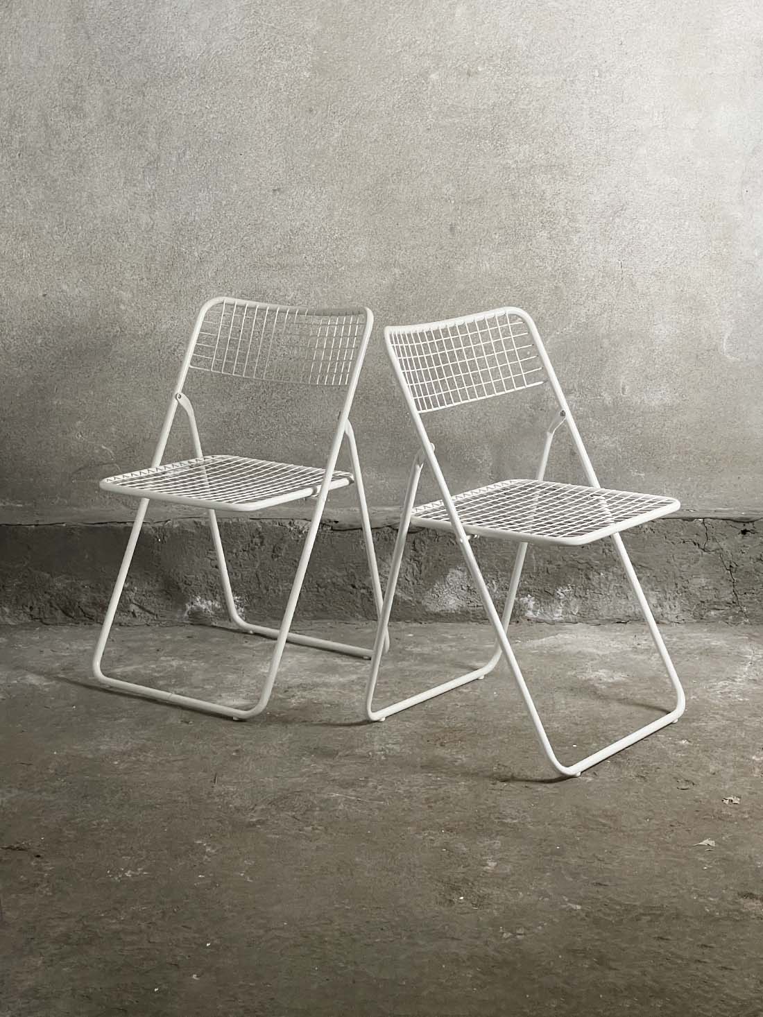 Ted Net Metal Folding Chairs by Niels Gammelgaard vintage