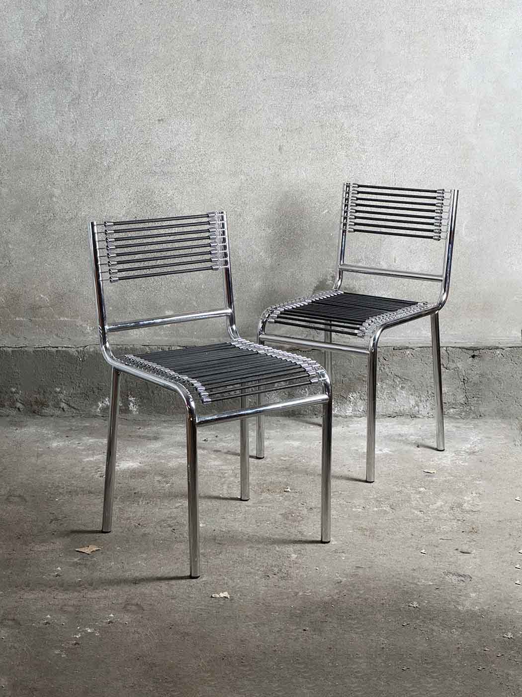 krzesła Sandows, proj. Rene Herbst, Francja, 5 sztuk