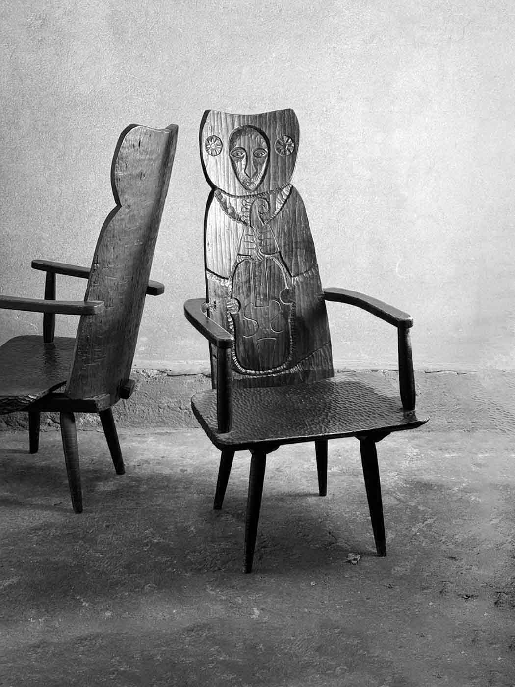 fotele Chłop i Baba, w stylu zakopiańskim, lata 60/70, sprzedane