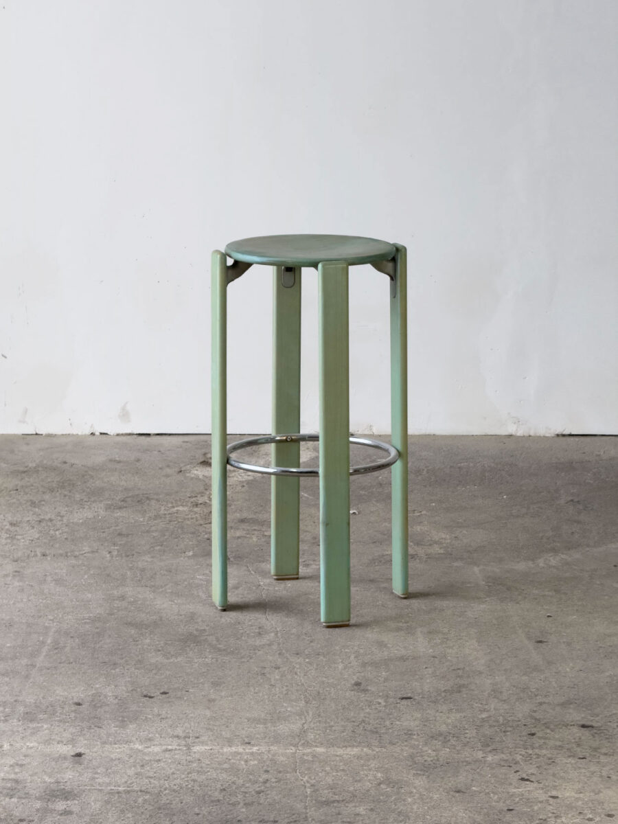 turkusowe stołki barowe Rey 3300, proj. Bruno Rey