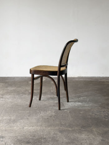 Profil krzesła giętego z giętym drewnem i rattanem