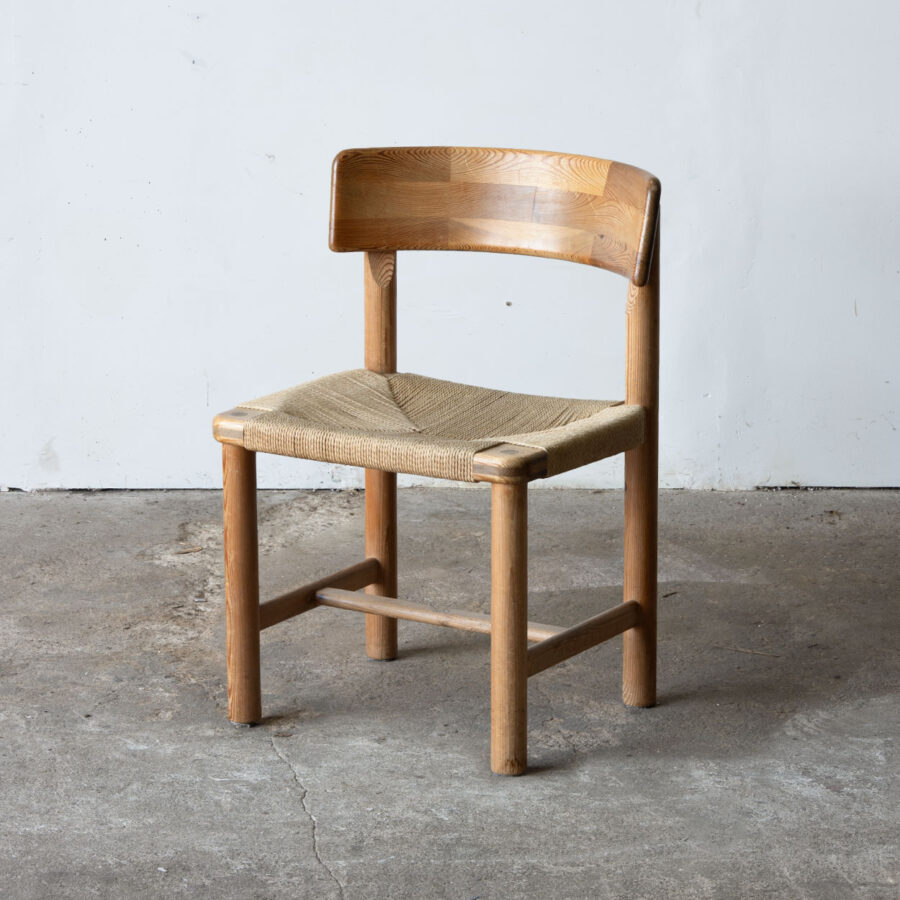 Sosnowe krzesło Rainer Daumiller z plecionym siedziskiem