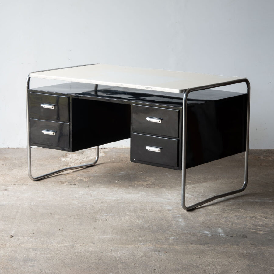 Biurko Bauhaus RA4 Mauser stal chromowana czarne
