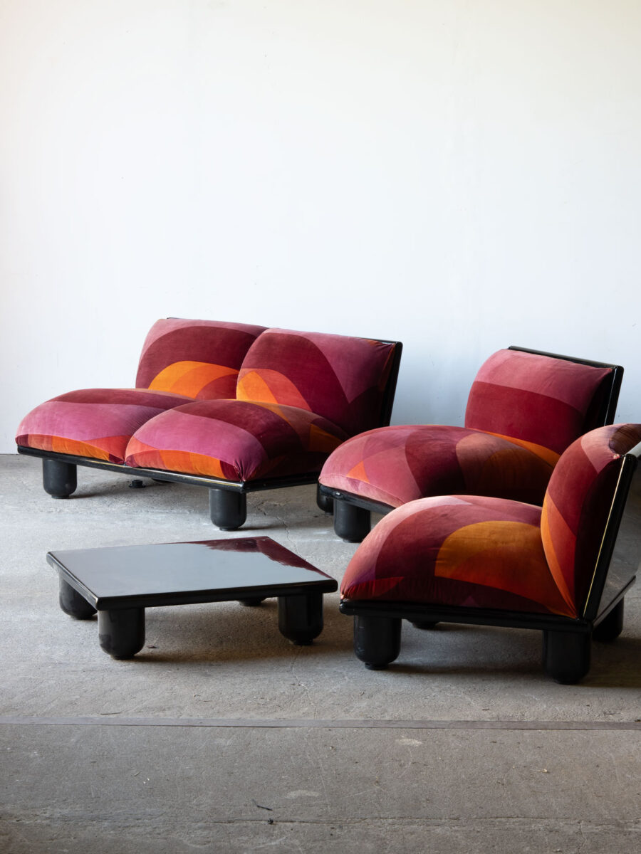 Kanapa, fotele, stolik, BLOP, proj. Carlo Bartoli, Włochy