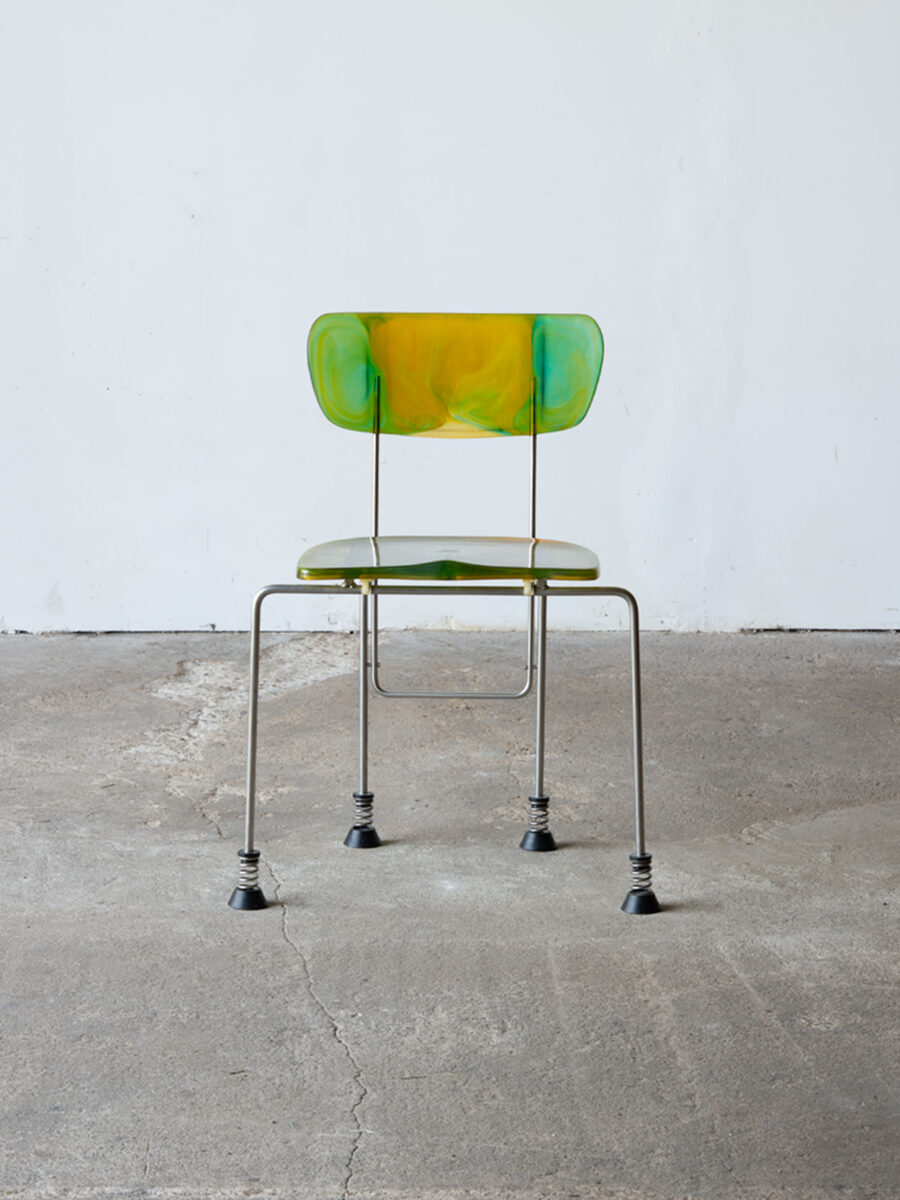 zielone krzesło Broadway, Gaetano Pesce, 1993, Bernini